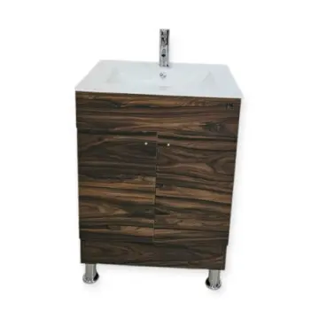 Gabinete Jacof Guinea Parota Oscuro 60x45cm Con Lavabo Blanco