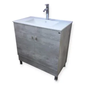 Gabinete Jacof Guinea Concret 80x45cm Con Lavabo Blanco