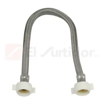 Aliementador Flexible Para Lavabo Miber Con Tuerca de Plástico Maim-app040 Acero Inoxidable