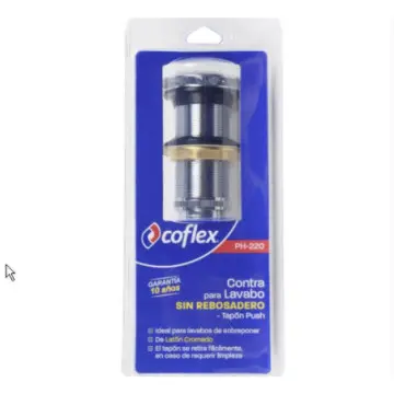 Contra Sin Rebosadero Con Tapón Push Para Lavabo Coflex Ph-220 Cromo