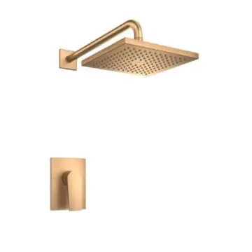 Set Monomando Con Regadera Brazo Y Chapetón Moen Berat 2673bzg Oro Bronce