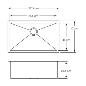 Tarja de submontar de acero inoxidable con contra Elkay Avado EFU-281610ACO9 Satinada