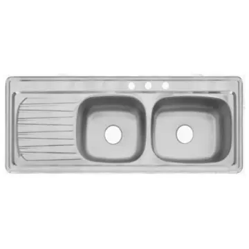 Tarja Doble Con Escurridero Izquierdo 144x54 Eb-técnica C-211n Satinado