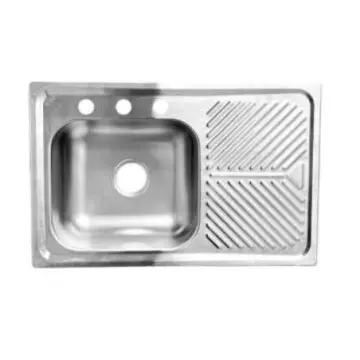 Tarja de Acero Inoxidable Para Empotrar Lado Derecho Eb-técnica M-102 Satinado