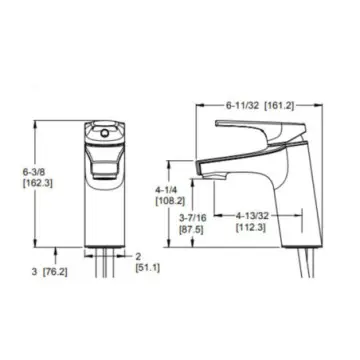 Monomando Corto Para Lavabo Pfister Ferris Lf042ferb Negro Mate