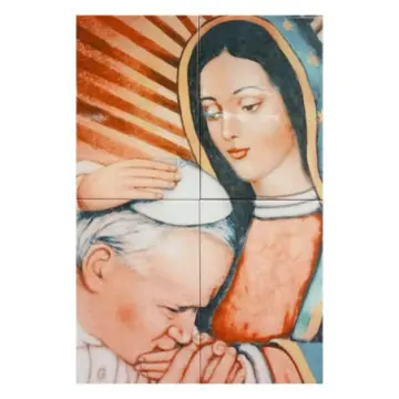 Juego Virgen Y Papa JP II Porcelanite Digital Co4 M605652 20x30