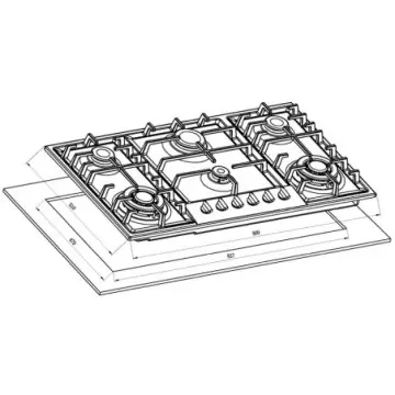 Parrilla de Gas Eb-técnica 6Q Eb-483-4 Acero Inoxidable