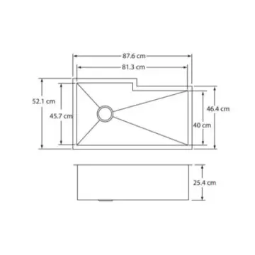 Tarja de Submontar de Acero Inoxidable Con Contracnasta Elkay Avado Efus-342110raco