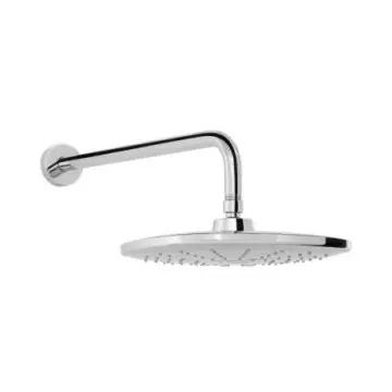 Regadera Helvex Cuadrada Multichorro H-3303-c/b Con Brazo Y Chapetón Cromo/blanco