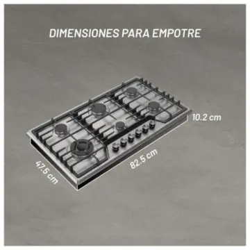 Parrilla Nuur de 6 Quemadores Parga6ai 90 cm Acero Inoxidable