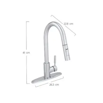 Monomando para fregadero con nariz retráctil con 2 funciones  Urrea 9498 Cromo