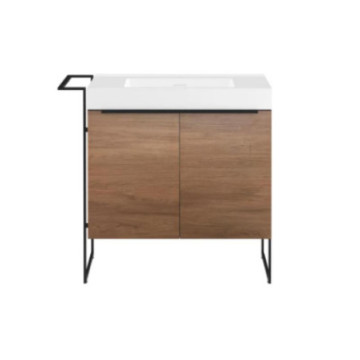 Tocador Con Lavabo 80x50cm Moen Van1411 Castaño