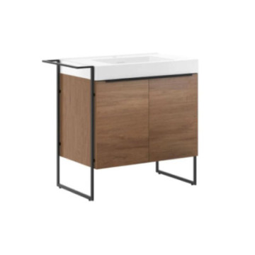 Tocador Con Lavabo 80x50cm Moen Van1411 Castaño