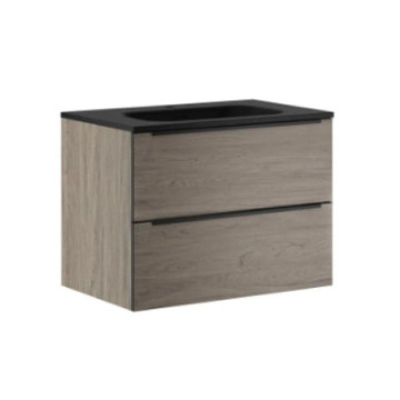 Tocador Suspendido Con Lavabo 80x50cm Moen Van1421 Gris Roble