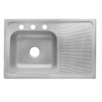 Tarja de Empotrar Eb Técnica  Marck 80x52 cm Escurridor Derecho K-102