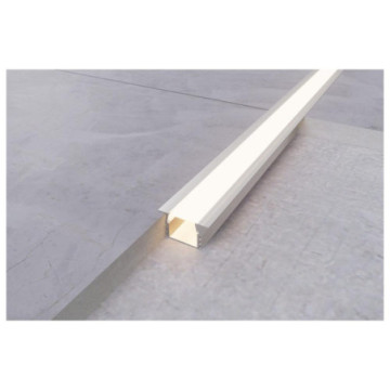 Tira Trim de Aluminio Luz Led 12.5mm X 2.5m Plata Mate 705
