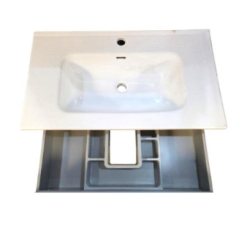 Tocador Vitale 80 Con Lavabo Sin Espejo Gris Brillo 90110