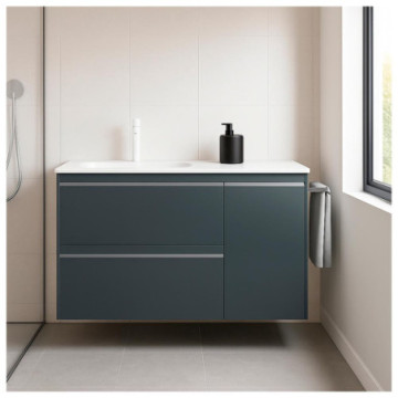 Tocador Esbaño Style 90 Con Labavo Sin Espejo 90354  Gris Brillo