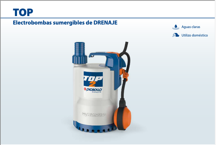 Catálogo Línea Bombas Top Pedrollo 2025