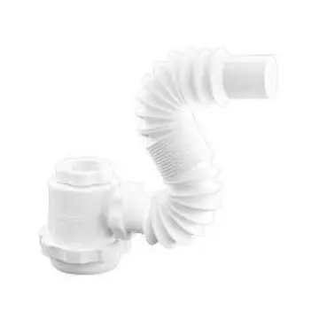 Medio Céspol Flexible Bote Grande Para Fregadero Urrea 3731 Blanco