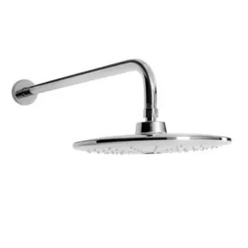 Regadera Helvex Redonda Multichorro H-3302-c/b Con Brazo Y Chapetón Cromo / Blanco