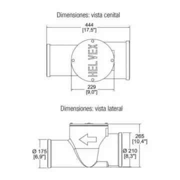 Válvula de Drenaje 150 Helvex V.d.1176 Negro