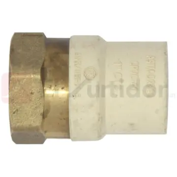 Adaptador Hembra de Cpvc Amanco 25 66079  Inserto de Bronce Beige