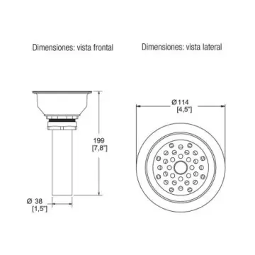 Contra Canasta Para Fregadero de Acero Inoxidable Helvex H-8801.