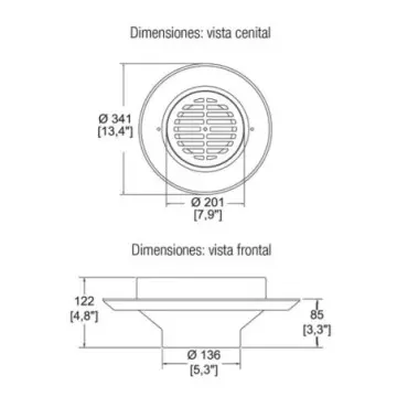 Coladera de Rejilla Helvex 2514 Negro