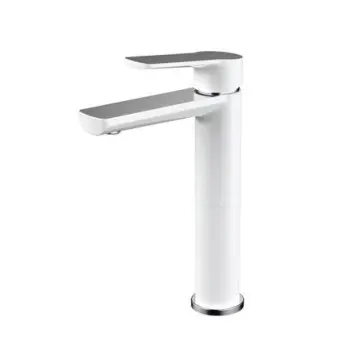 Monomando Alto Para Lavabo Tecnobath Lucent Tb12.031 Blanco/cromo