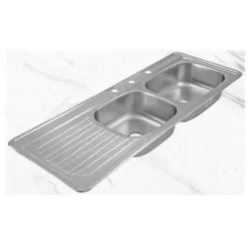 Tarja Doble Con Escurridero Izquierdo 144x54 Eb-técnica C-211n Satinado