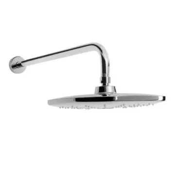 Regadera Helvex Cuadrada Multichorro H-3303-c/b Con Brazo Y Chapetón Cromo/blanco