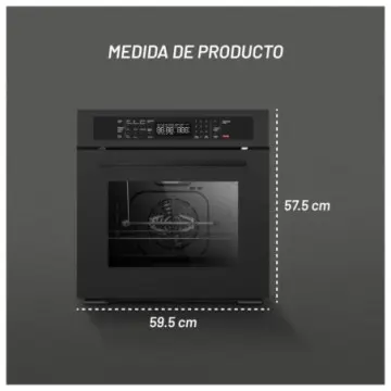 Horno de Empotre Nuur Gas Natural  59.5x57.5 cm Hogas60dinat-m Negro Mate
