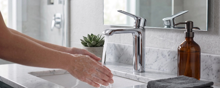 Monomando para lavabo Lia 100 CL de Urrea: control preciso y diseño moderno