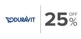25%, Descuento en productos seleccionados de la marca Duravit.