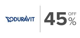 45%, Descuento en productos seleccionados de la marca Duravit.
