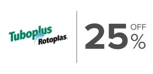25%, Descuento en productos seleccionados de la marca Tuboplus.