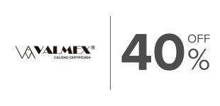 40%, Descuento en productos seleccionados de la marca Valmex