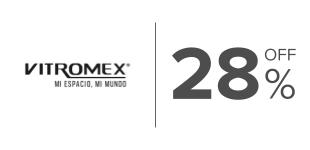 28%,  Descuento en productos de la marca Vitromex
